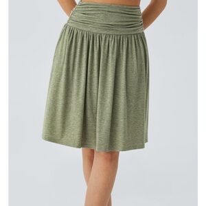 NWT, HALARA Olive Green Gathered Waist A-Line Skirt, Size XL